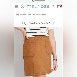 Maurice’s High Rise Faux Suede Skirt Size 10